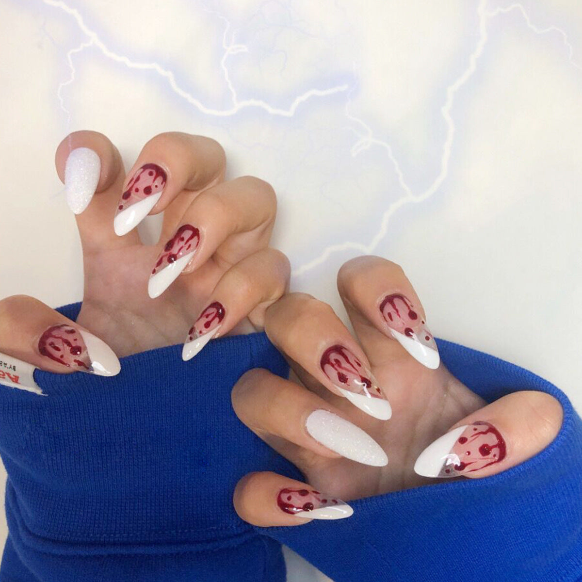 Nail manicure pieces, removable French fake nails, wearable nail pieces, manicure nail patches