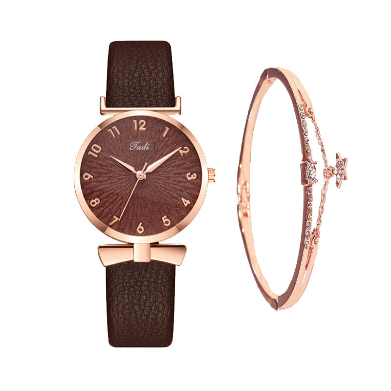 Internet celebrity Douyin starry sky watch ladies fashion trend Korean version simple casual female watch student two-piece gift watch