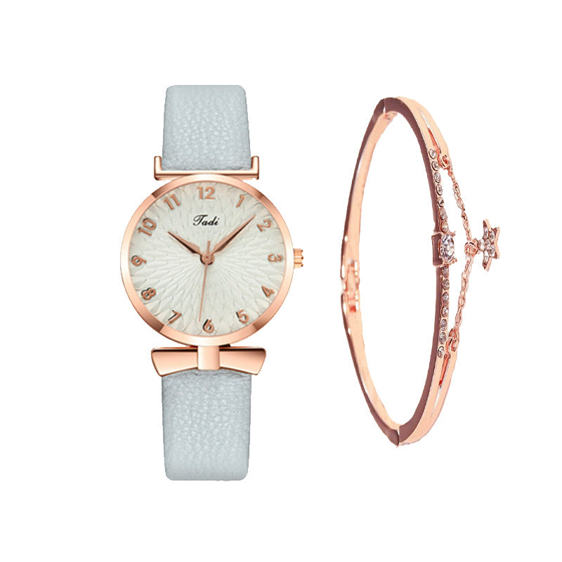 Internet celebrity Douyin starry sky watch ladies fashion trend Korean version simple casual female watch student two-piece gift watch