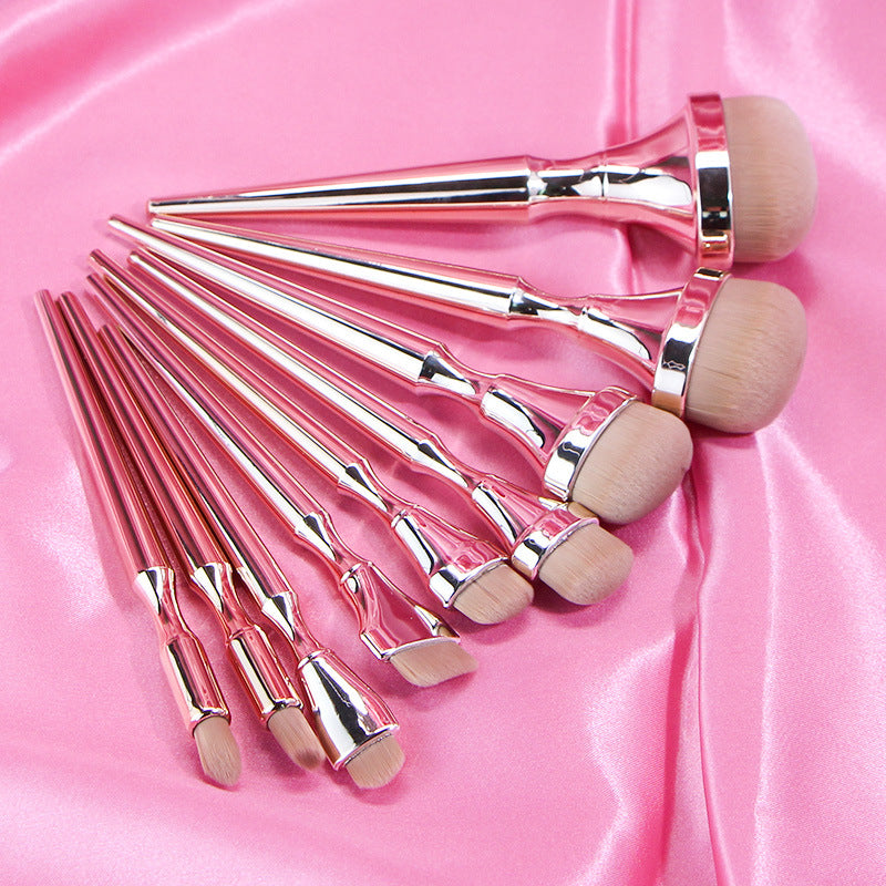 9pcs Drunken Gold Makeup Brush Set Loose Powder Blush High-grade Electroplating Handle Makeup Brush tool