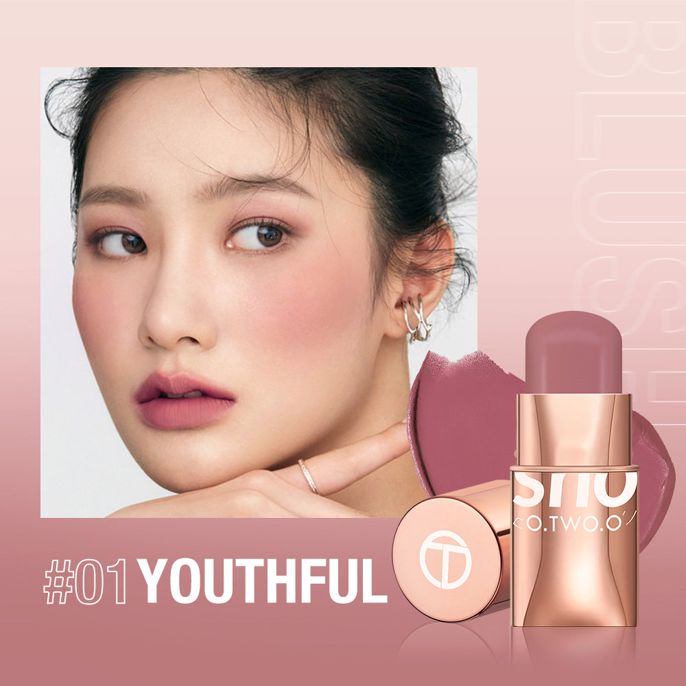 O.TWO.O Vitality and smooth blush cream, repairing, brightening, natural nude makeup blush stick, cheek, lip, eyeshadow