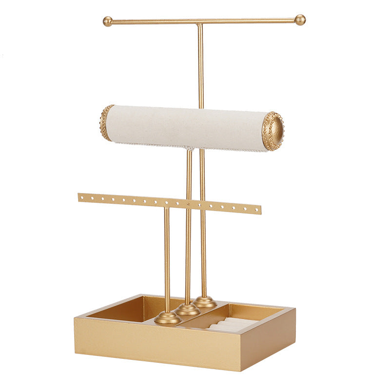 T-shaped 3-tier jewelry display stand jewelry earring rack earring necklace bracelet rack hair hoop storage rack ring detachable