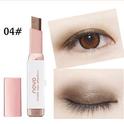 Makeup NOVO net red shake sound lazy eye shadow velvet gradient two-color eye shadow stick student eye modification eye shadow pen