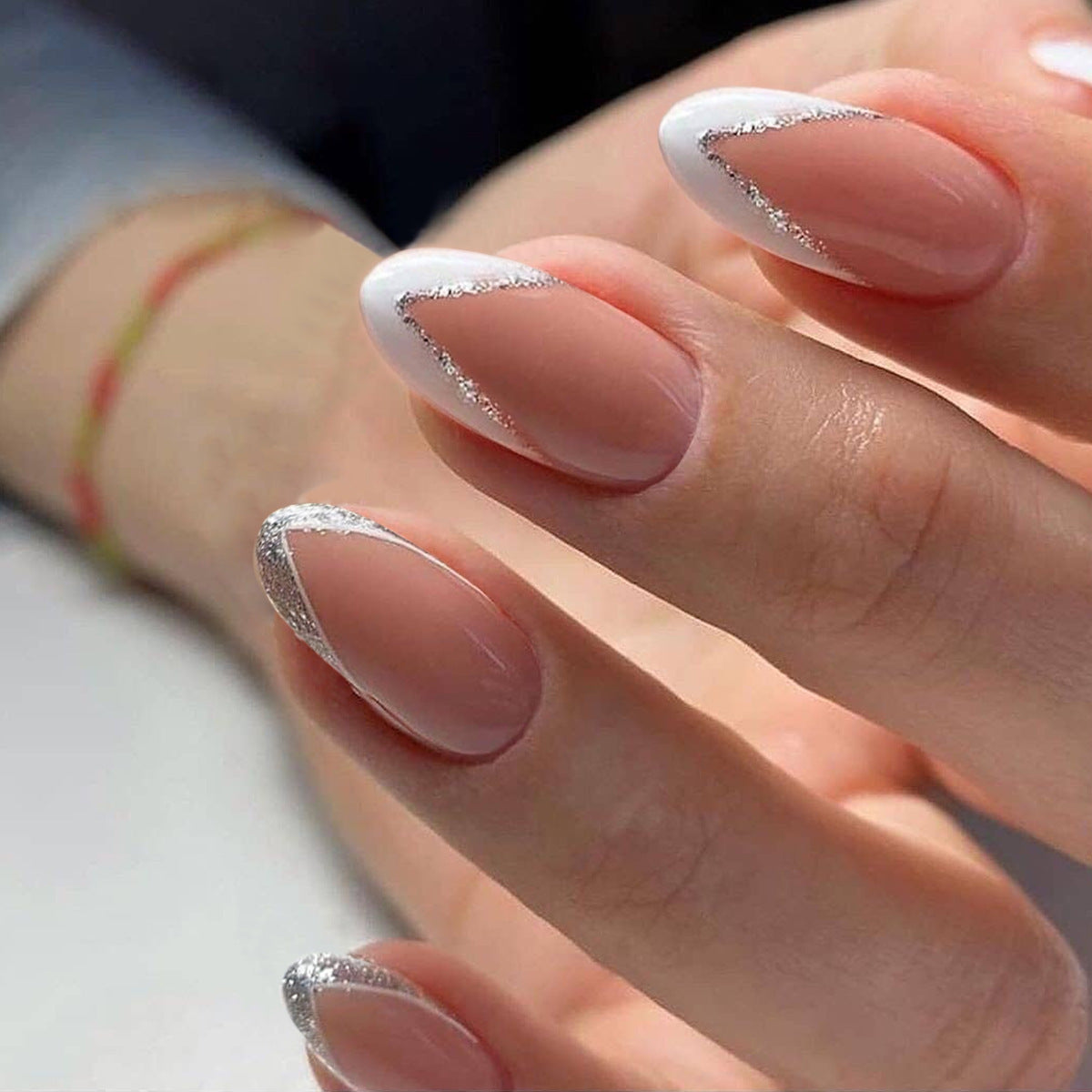 Nail manicure pieces, removable French fake nails, wearable nail pieces, manicure nail patches