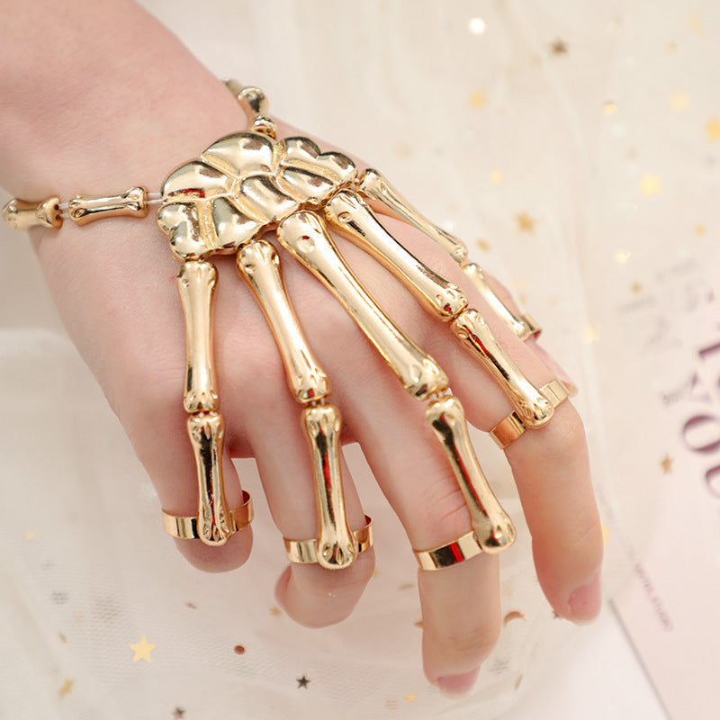 Halloween jewelry skull skeleton ghost claw finger bracelet masquerade finger ring bracelet accessories