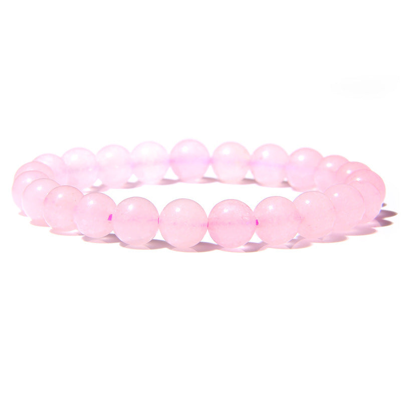 Natural Stone explosion models 8mm natural stone bead bracelet male white turquoise elastic bracelet