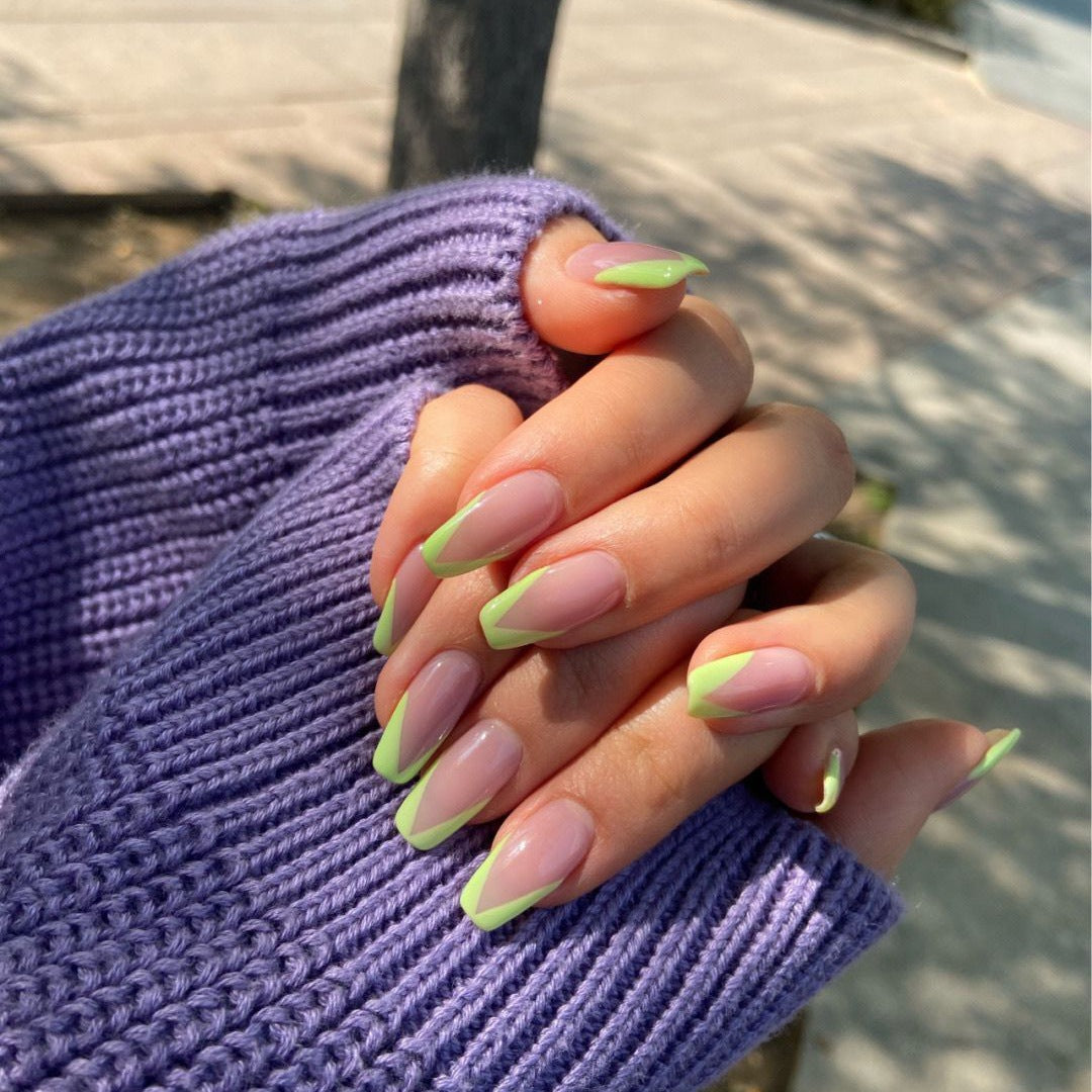 Nail manicure pieces, removable French fake nails, wearable nail pieces, manicure nail patches
