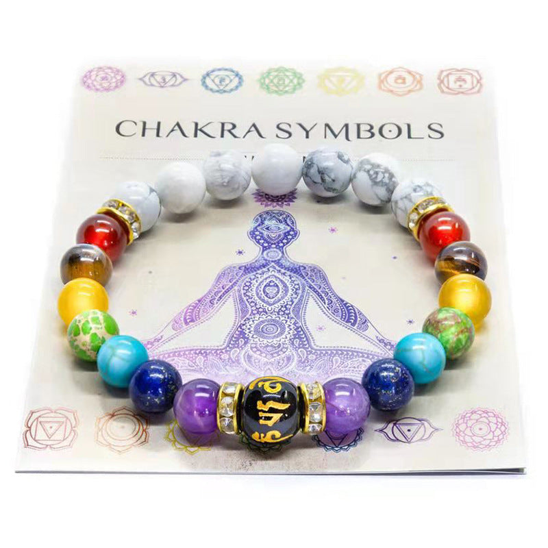 7 Chakra Yoga Fitness Meditation Proverbs Bracelet Women Natural Stone Crystal Bracelet unisex