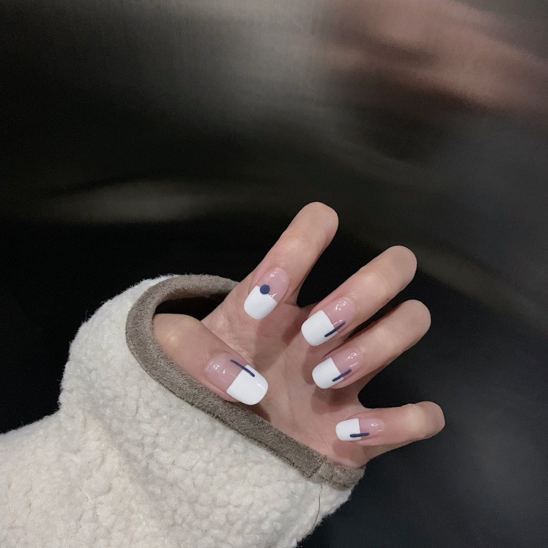 Nail manicure pieces, removable French fake nails, wearable nail pieces, manicure nail patches