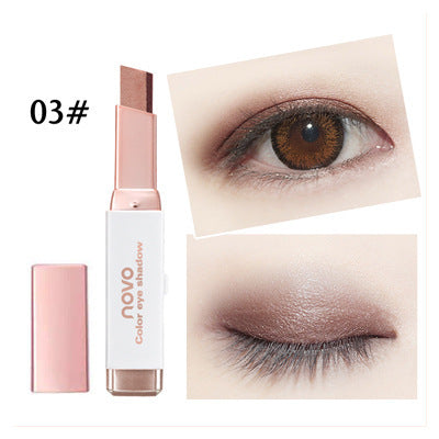 Makeup NOVO net red shake sound lazy eye shadow velvet gradient two-color eye shadow stick student eye modification eye shadow pen