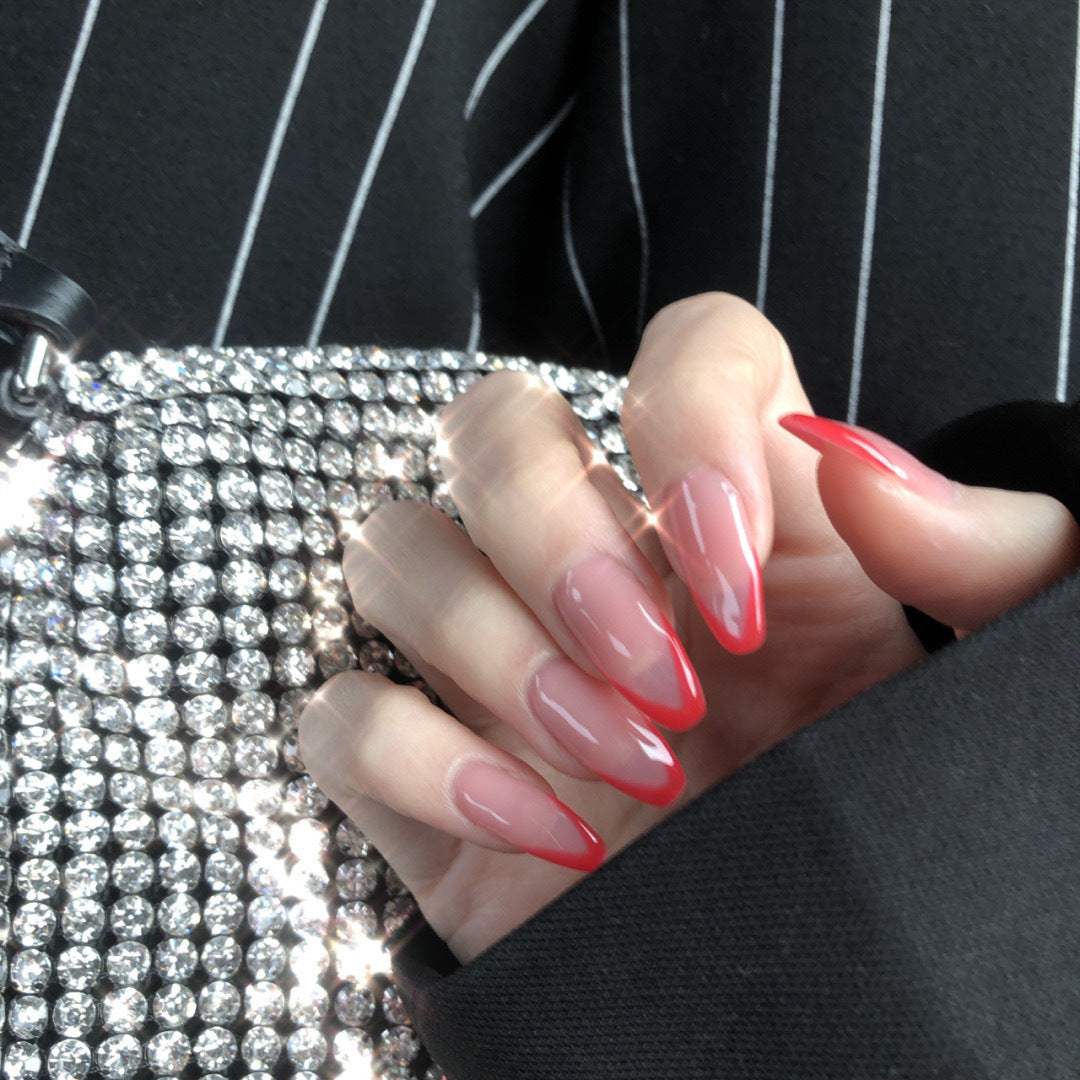 Nail manicure pieces, removable French fake nails, wearable nail pieces, manicure nail patches