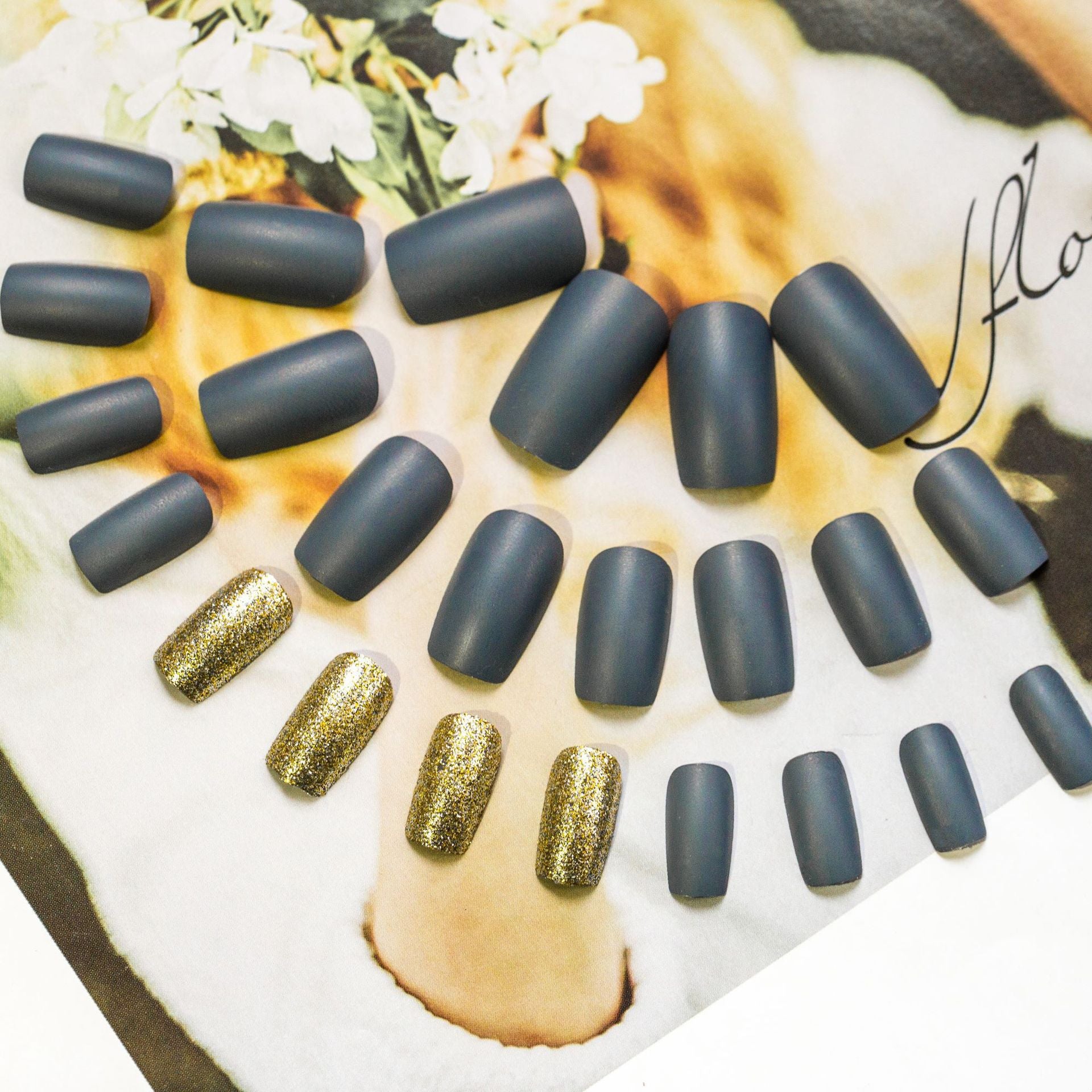 Nail manicure pieces, removable French fake nails, wearable nail pieces, manicure nail patches