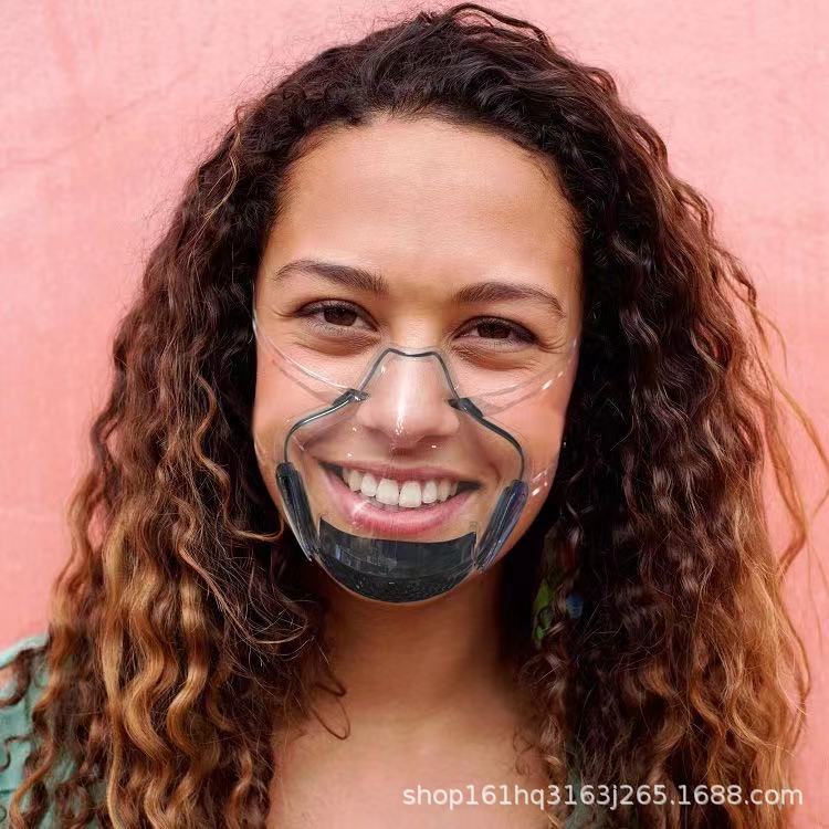 Anti-fog lip mask transparent PC protective mask anti-splash isolation mask non-fog transparent mask