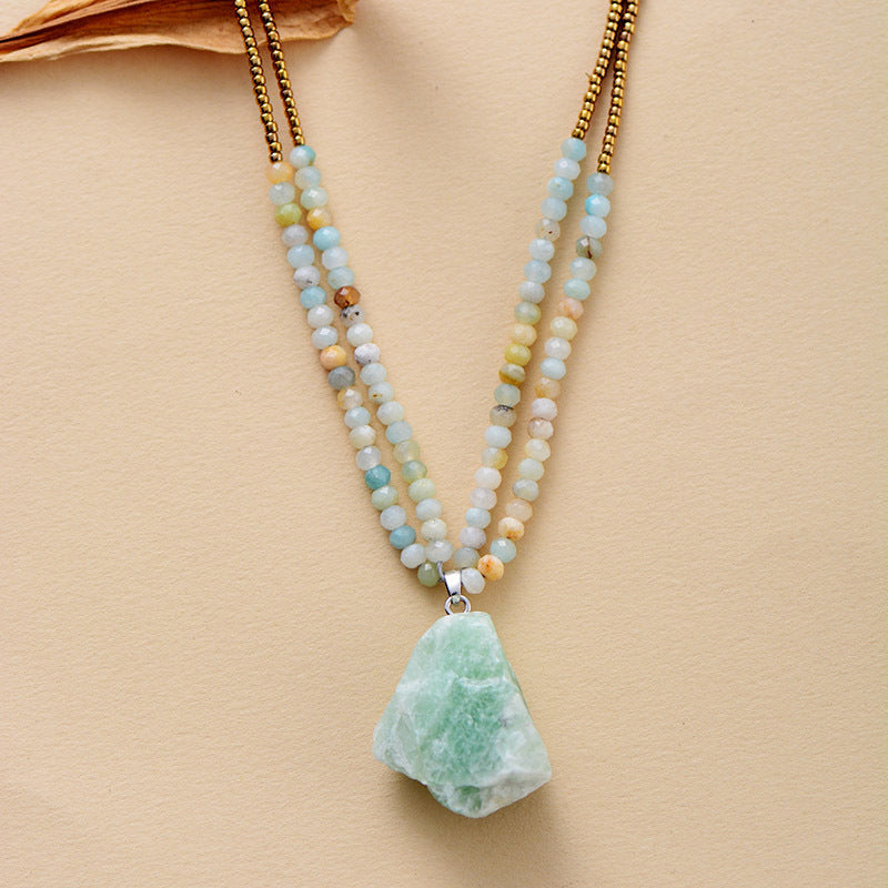 Natural amazonite pendant necklace high-quality European and American popular jewelry