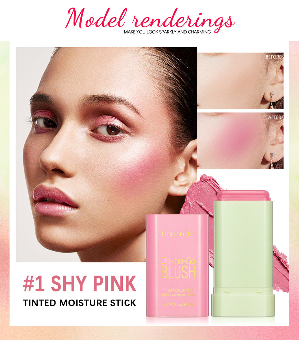 new blush cream red pink natural moisturizing lip and cheek blush stick smear blush