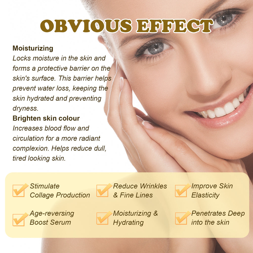 Facial OUHOE 24K Gold Facial Essence Firms facial skin, fades fine lines around eyes, and moisturizes forehead wrinkles.