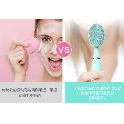 Facial silicon cleansing instrument handheld rechargeable sonic facial cleansing instrument electric household portable cleansing facial cleansing machine