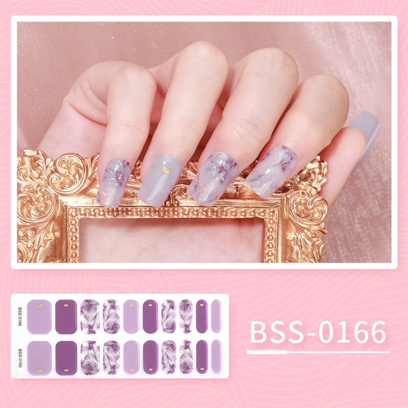 Gel Nail Sticker Waterproof 3D Bronzing Flower UV Phototherapy Semi-curing Nail Sticker