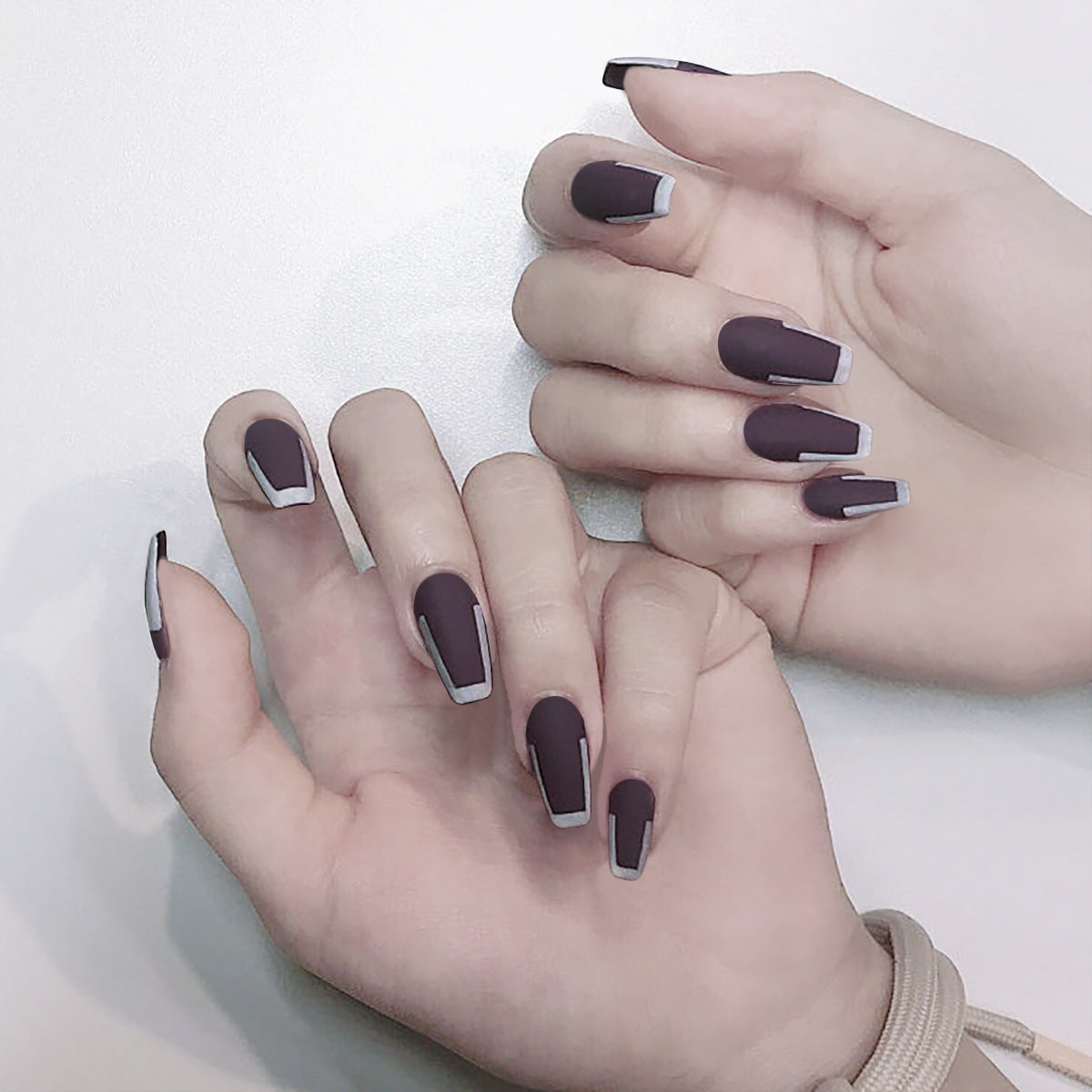 Nail manicure pieces, removable French fake nails, wearable nail pieces, manicure nail patches