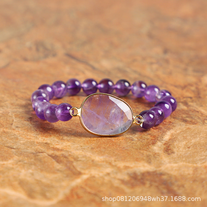 Natural Stone High-end women's bracelet natural glitter stone labradorite elastic bracelet jewelry
