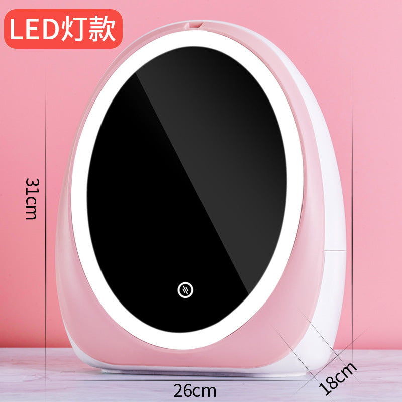 Electrical cosmetics storage box with light and mirror skin care products lipstick mask portable dust-proof drawer storage box expensive elegant