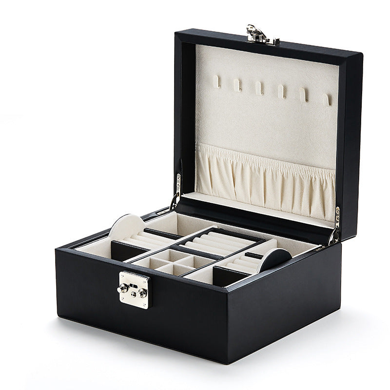 Large-capacity jewelry box European style jewelry box storage box with lock, exquisite jewelry hand jewelry storage box