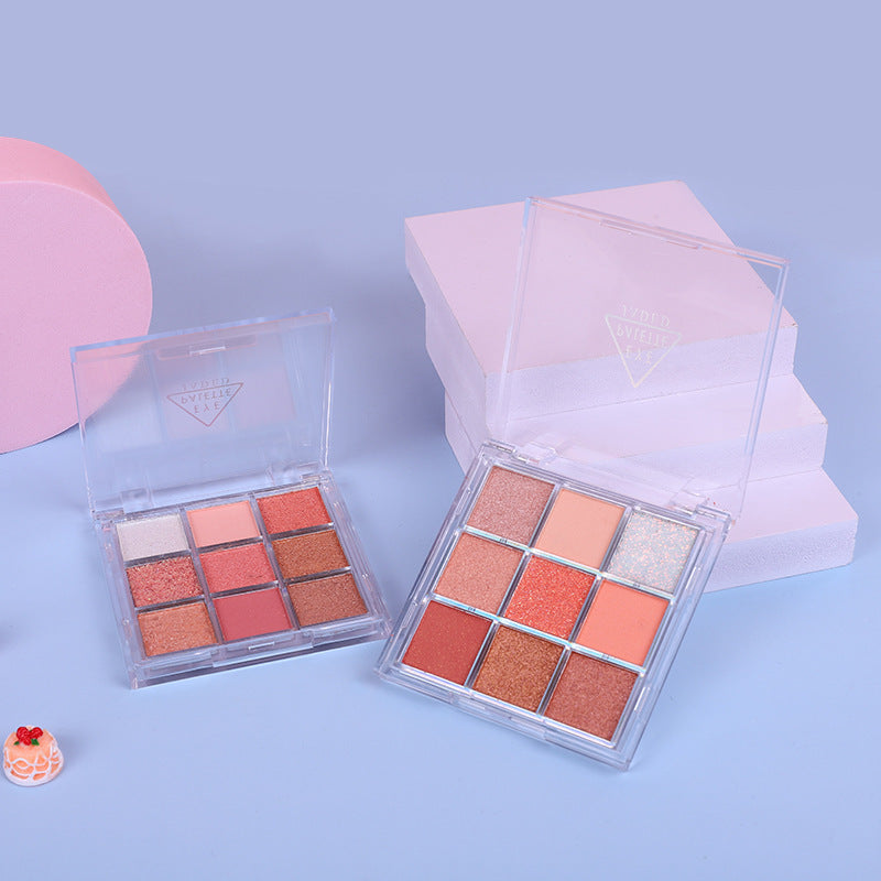 Eye shadow earth color beauty makeup cosmetics nine-colors sparkling pearlescent matte eye shadow palettes