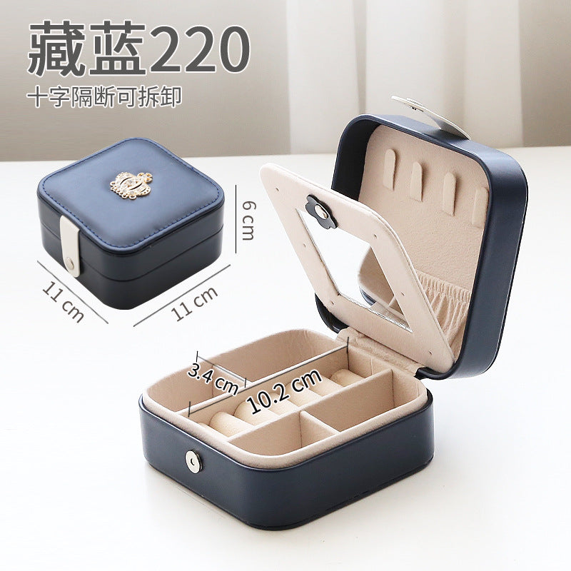 Storage Box Double Leather Jewelry Box Jewelry Storage Box Multifunctional Large Jewelry Box PU Necklace Jewelry Box DQ