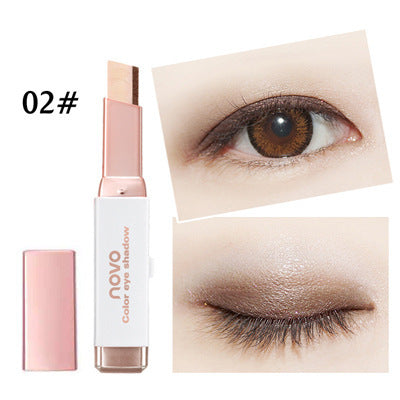 Makeup NOVO net red shake sound lazy eye shadow velvet gradient two-color eye shadow stick student eye modification eye shadow pen