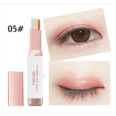 Makeup NOVO net red shake sound lazy eye shadow velvet gradient two-color eye shadow stick student eye modification eye shadow pen