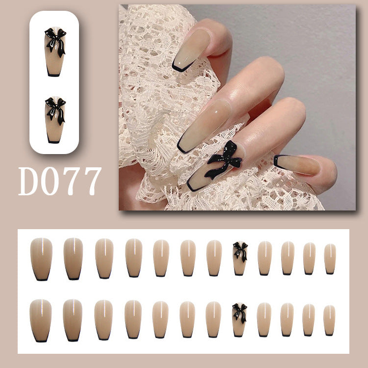 Wearable nails, fake nails, long water drops, European and American manicure, colorful small manicure tools, finished ladder-shaped nails cute cow-liked