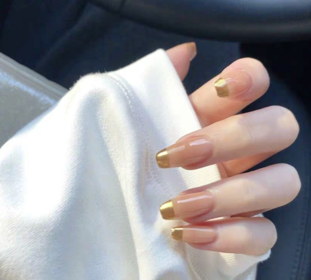Nail manicure pieces, removable French fake nails, wearable nail pieces, manicure nail patches