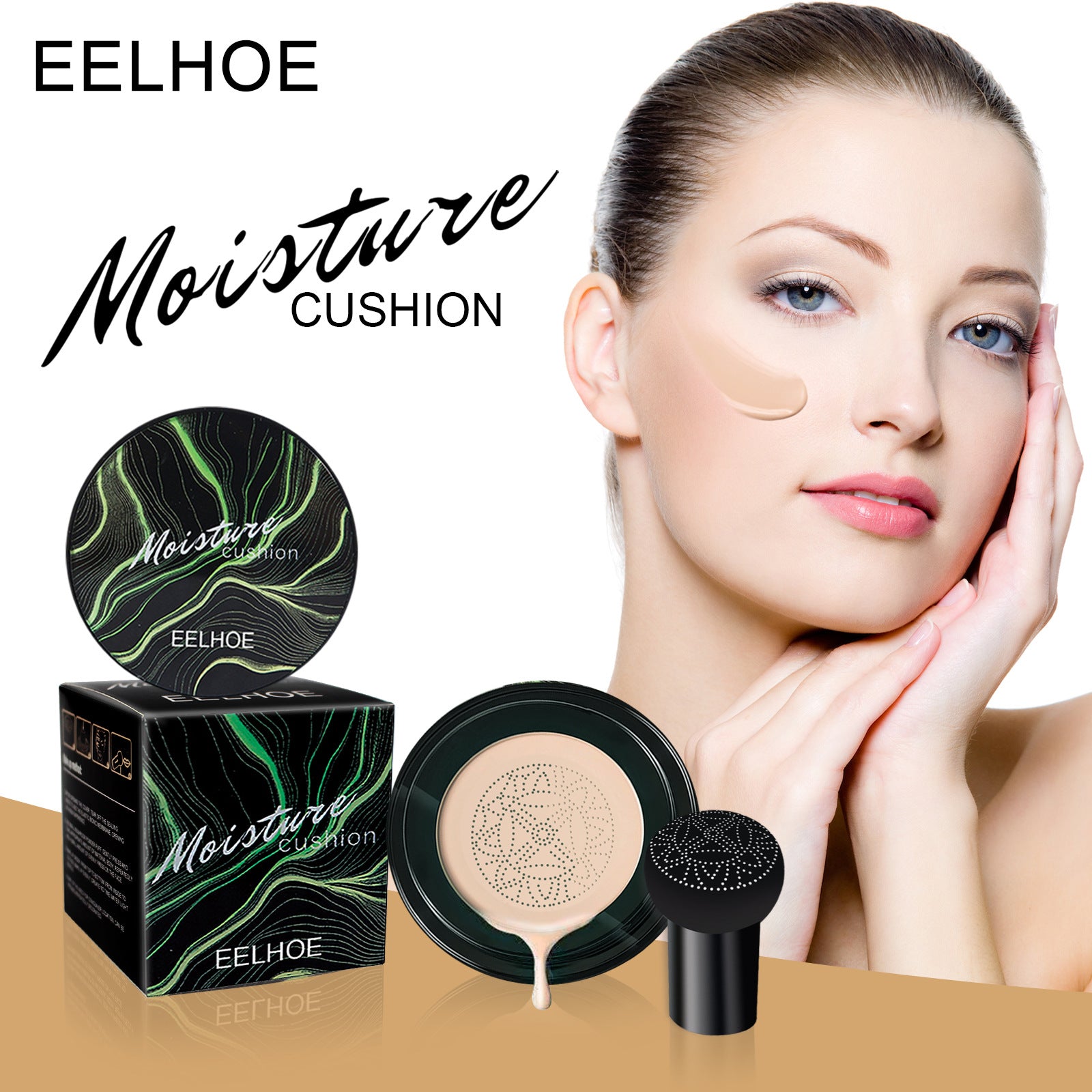 EELHOE Makeup Foundation BB Cream Mushroom Air Cushion Covers Facial Defects Natural Nude Makeup Foundation