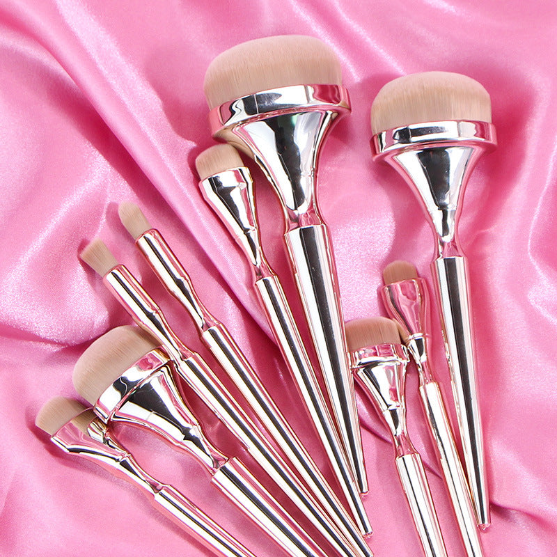 9pcs Drunken Gold Makeup Brush Set Loose Powder Blush High-grade Electroplating Handle Makeup Brush tool
