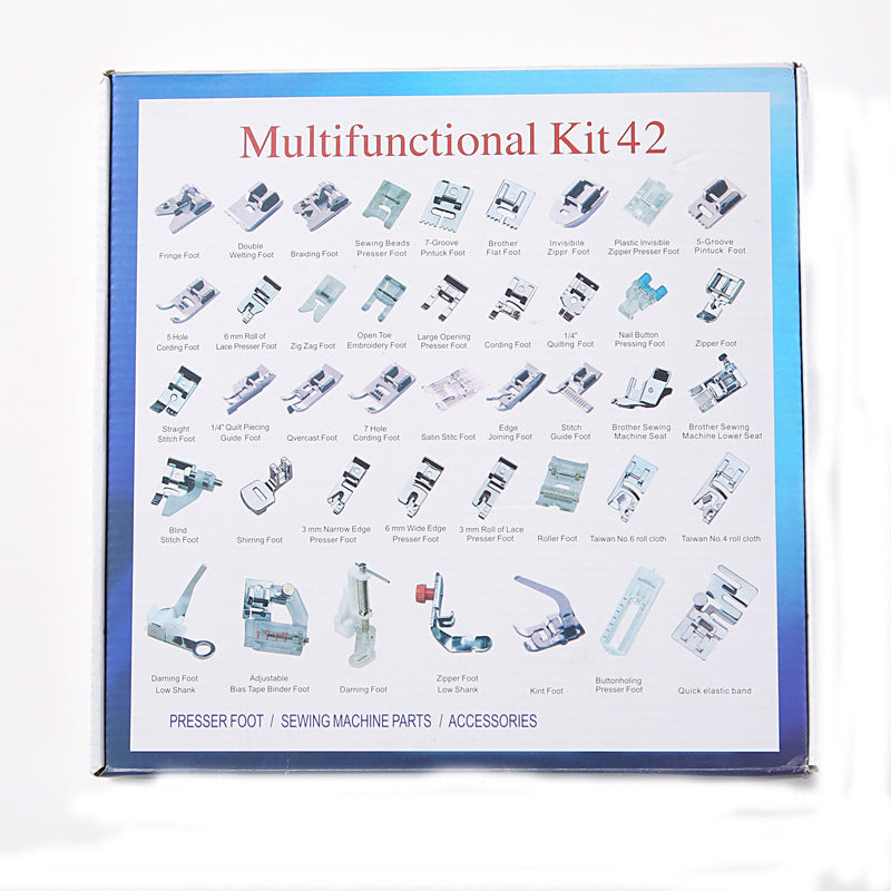 Household multifunctional sewing accessories 32 pieces 42 pieces 48 pieces 52 pieces 62 pieces 72 presser foot set sewing machine presser foot