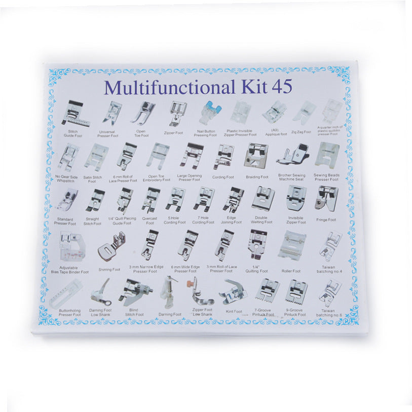 Household multifunctional sewing accessories 32 pieces 42 pieces 48 pieces 52 pieces 62 pieces 72 presser foot set sewing machine presser foot