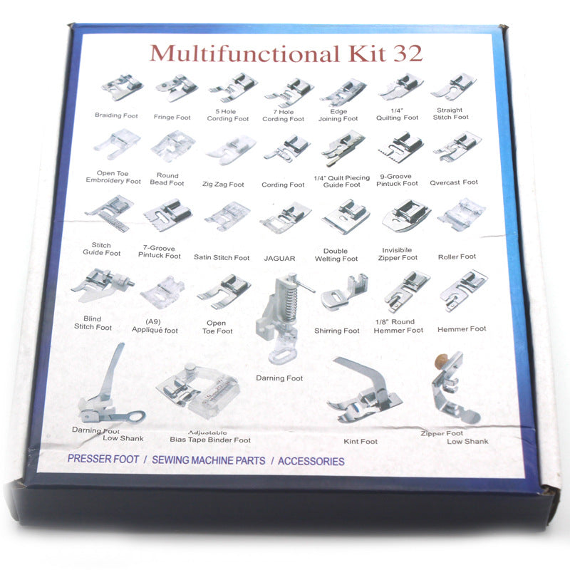 Household multifunctional sewing accessories 32 pieces 42 pieces 48 pieces 52 pieces 62 pieces 72 presser foot set sewing machine presser foot