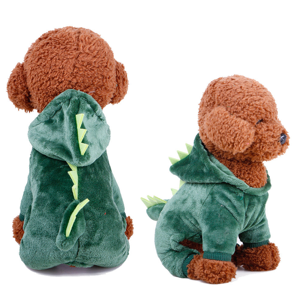 New autumn and winter pet clothes, coral fleece, Yiwu four-legged cartoon transformation, puppy clothes, dog clothes