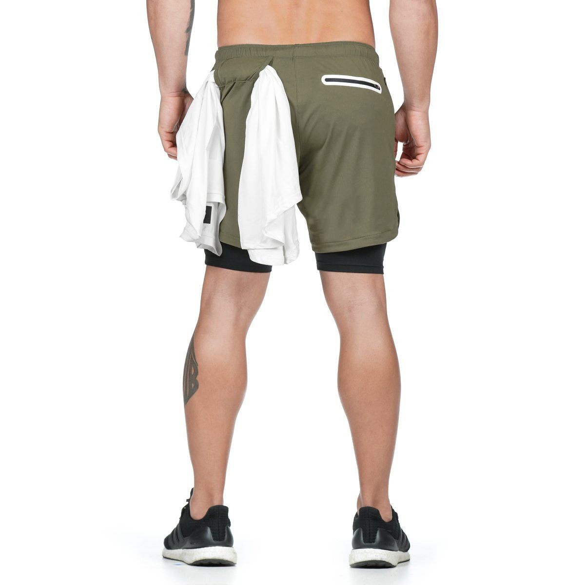 CB hot sale men's sports shorts light board double-layer running outdoor fitness training marathon quick-drying five-point pants