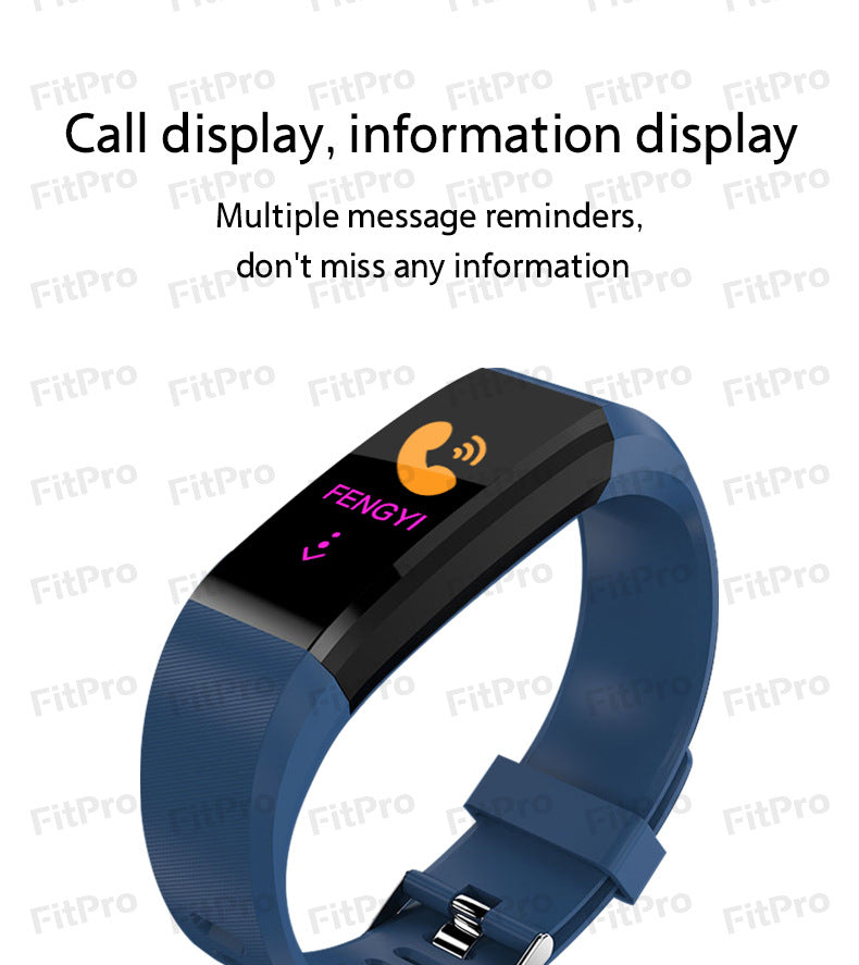 115plus bluetooth sports smart bracelet waterproof heart rate pedometer adult blood pressure electronic bracelet monitoring wholesale