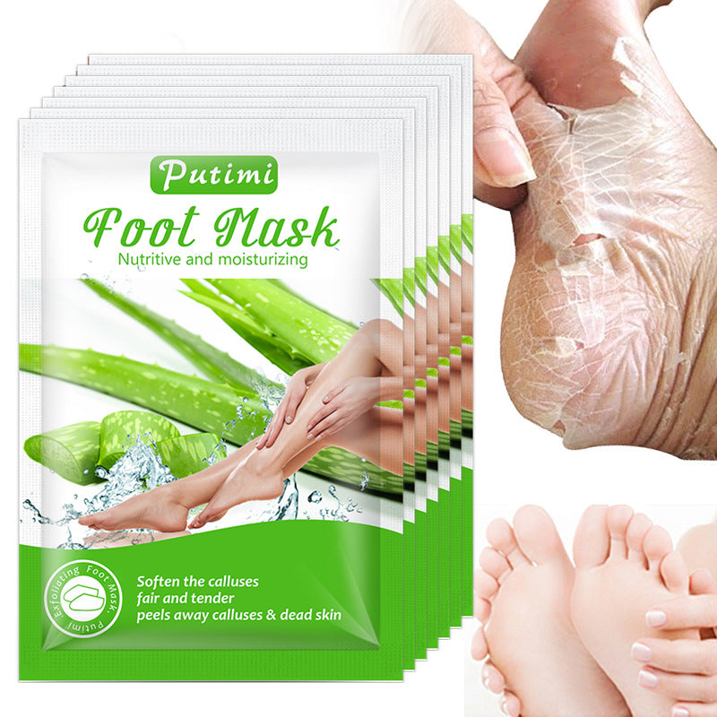Putimi Aloe Foot Mask Moisturizing Moisturizing Moisturizing Anti-drying Dead Skin Calluses Peeling Foot Mask Factory Direct