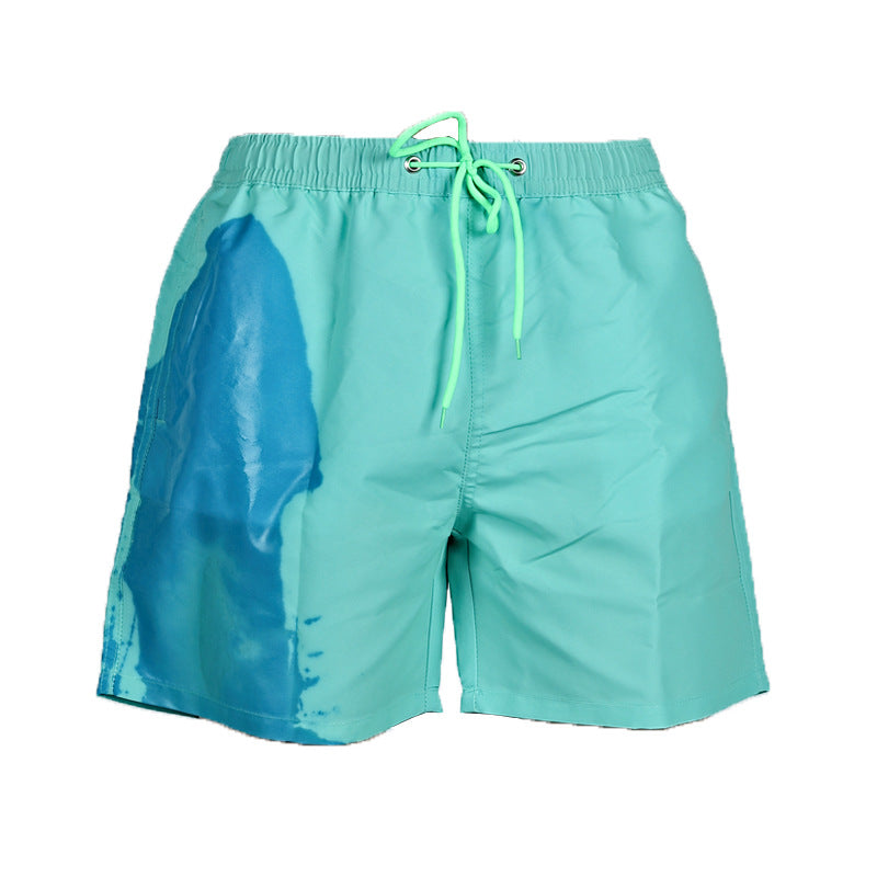 Discoloration swimming trunks in water and heat Men's large size quick-drying temperature discoloration beach shorts sports pants summer quick-drying