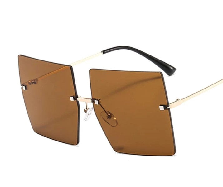 Sunglasses new best-selling square frameless metal sunglasses hot style simple fashion elegant sunglasses