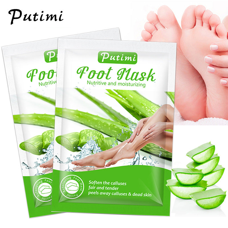 Putimi Aloe Foot Mask Moisturizing Moisturizing Moisturizing Anti-drying Dead Skin Calluses Peeling Foot Mask Factory Direct