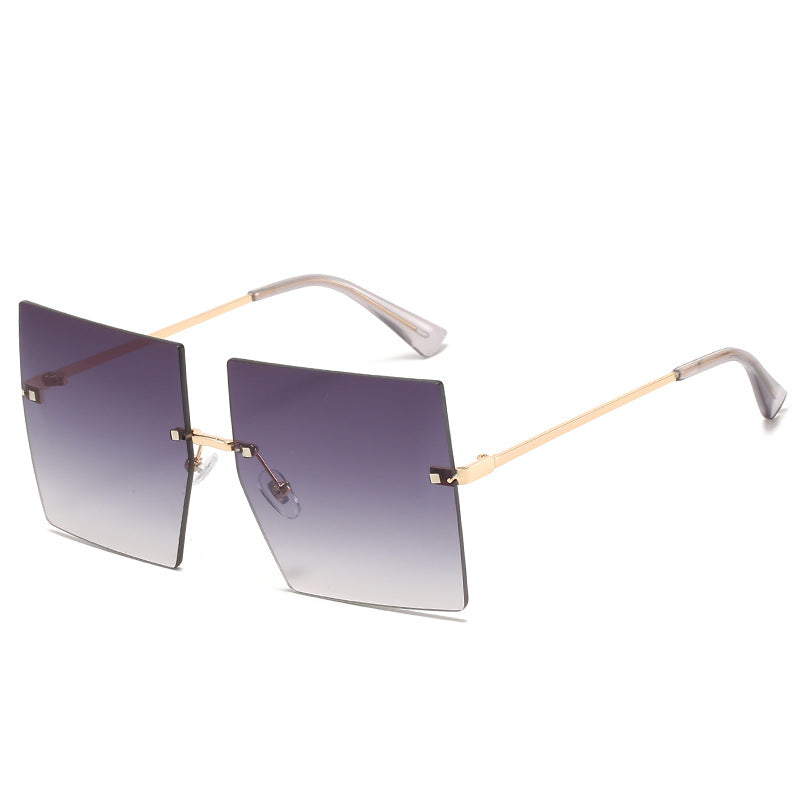 Sunglasses new best-selling square frameless metal sunglasses hot style simple fashion elegant sunglasses