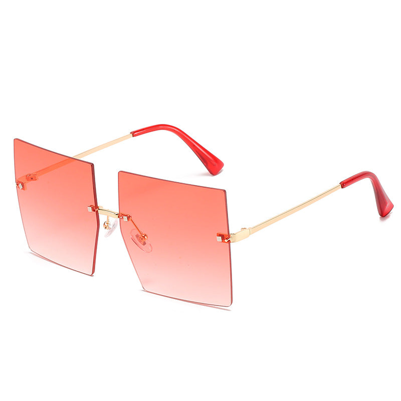 Sunglasses new best-selling square frameless metal sunglasses hot style simple fashion elegant sunglasses