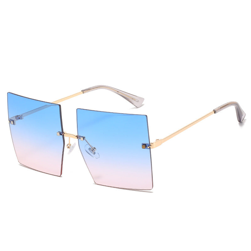 Sunglasses new best-selling square frameless metal sunglasses hot style simple fashion elegant sunglasses