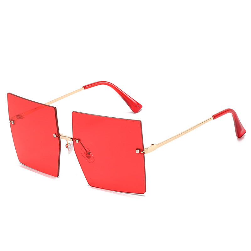 Sunglasses new best-selling square frameless metal sunglasses hot style simple fashion elegant sunglasses