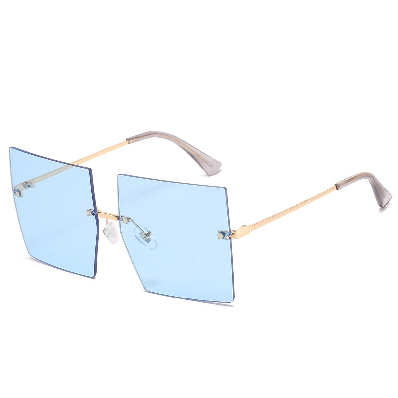 Sunglasses new best-selling square frameless metal sunglasses hot style simple fashion elegant sunglasses