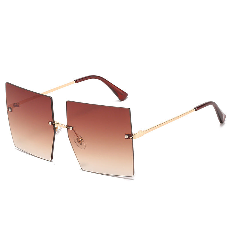 Sunglasses new best-selling square frameless metal sunglasses hot style simple fashion elegant sunglasses